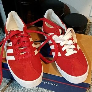 Champion red suede leather sneakers